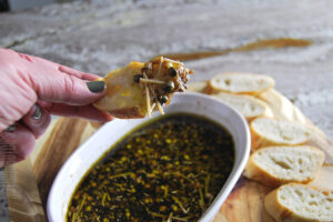 Bread Dipping Oil served with crusty French bread