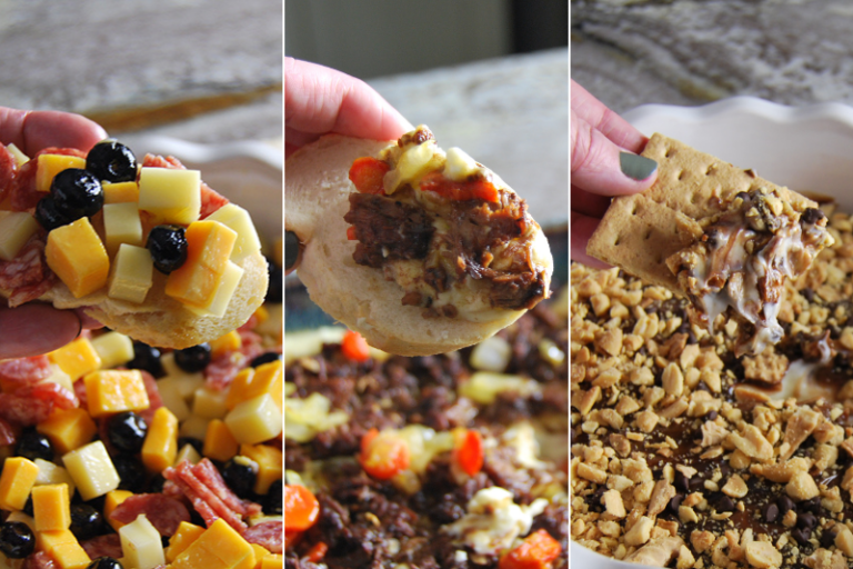 Dips for Dinner with Charcuterie Dip, Pot Roast Dip and Waffle Cone dip