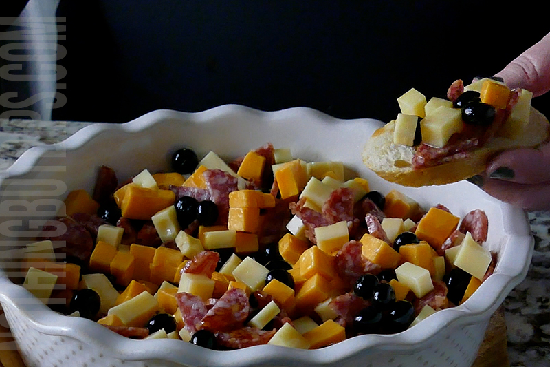 Easy Charcuterie Dip served with crusty bread
