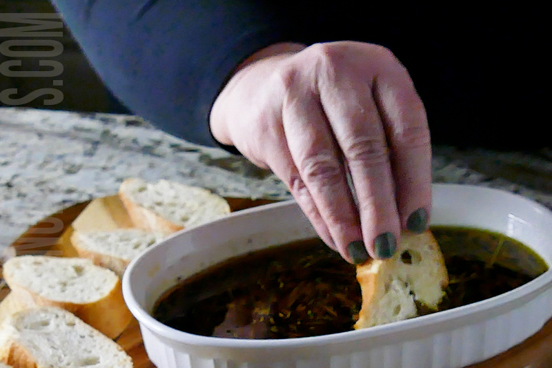 Bread Dipping Oil served with crusty French bread