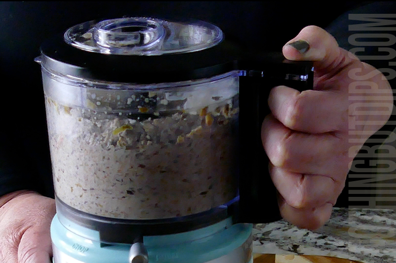 blending ingredients in the food processor
