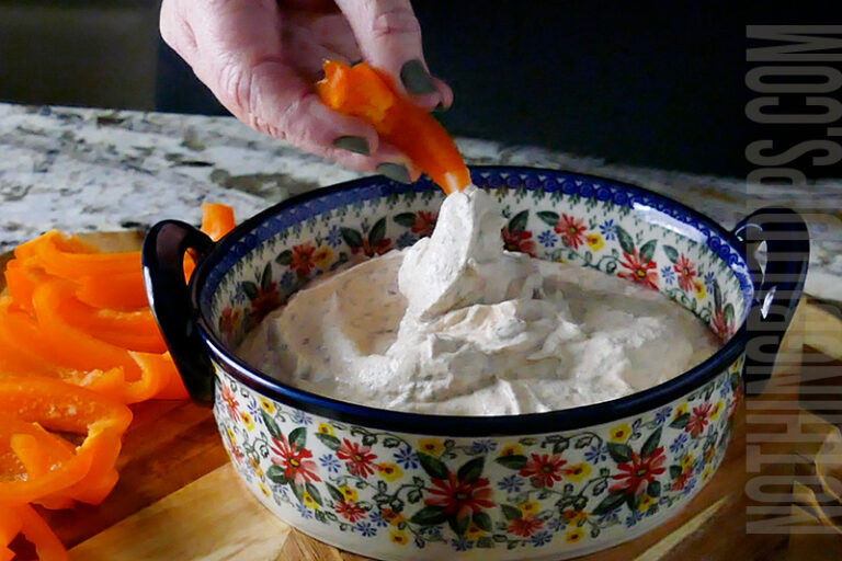 spicy ranch dip served with sweet pepper