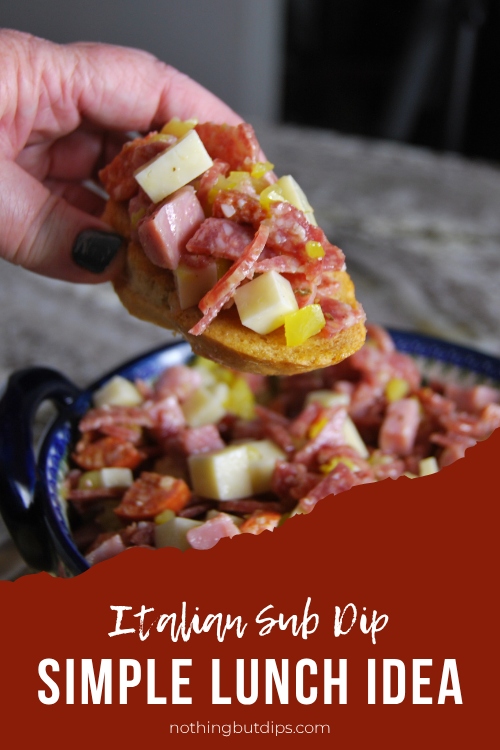 Italian Sub Dip served on garlic toast easy lunch dish