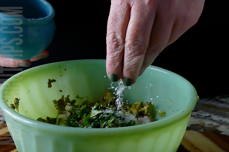 adding salt to the guacamole