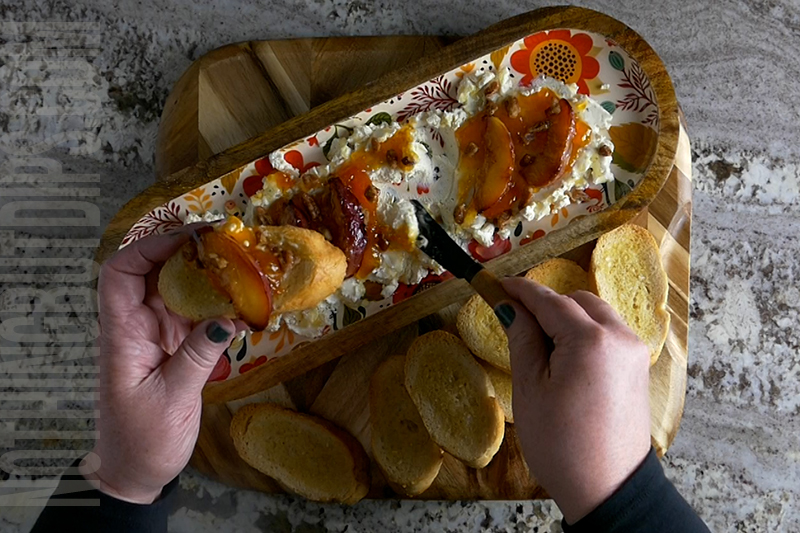 Boursin with jam dip served on a garlic toastie