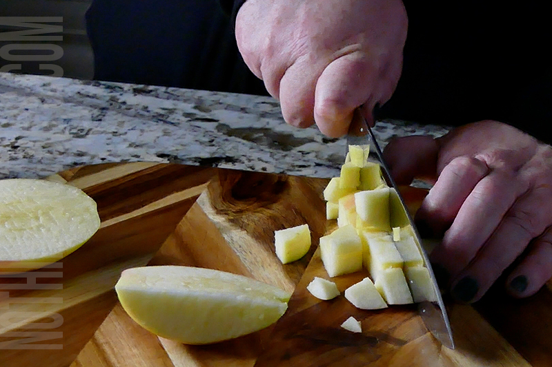 dicing apples
