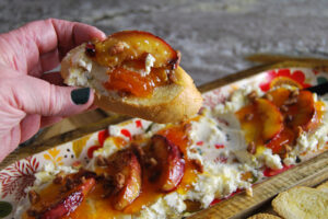 Boursin with jam dip served on a garlic toastie