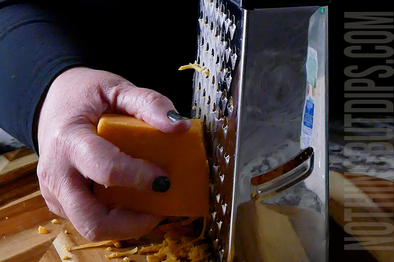 grate the cheddar cheese