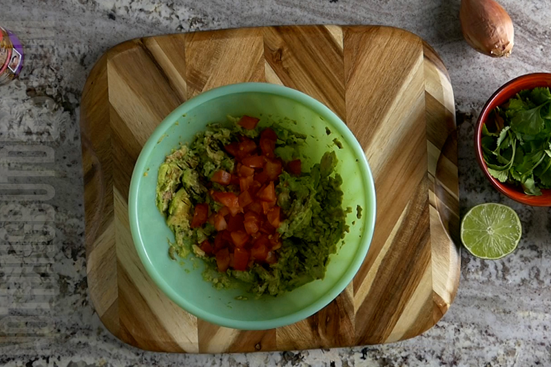 guacamole ingredients in a bowl