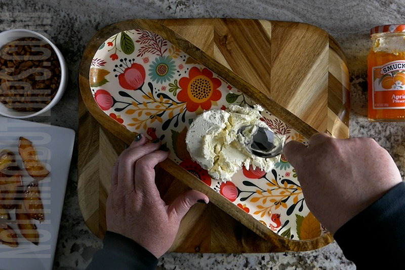 add Boursin cheese to the tray