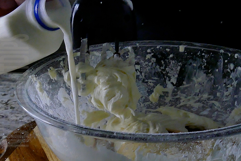 add milk to the bowl to make cereal and milk dip