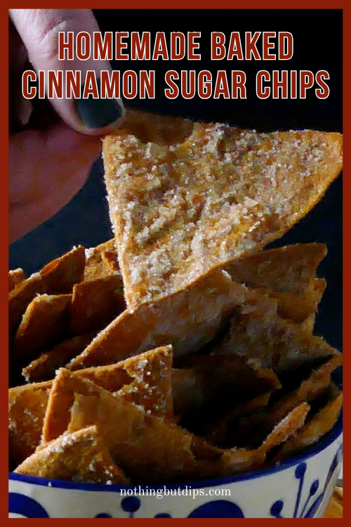 homemade baked cinnamon sugar chips