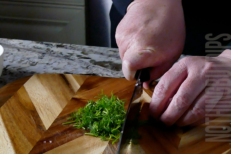 chopping dill