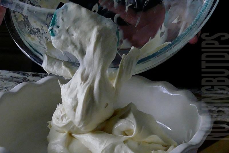 transfer the creamy mixture to the serving dish to create the cereal and milk dip