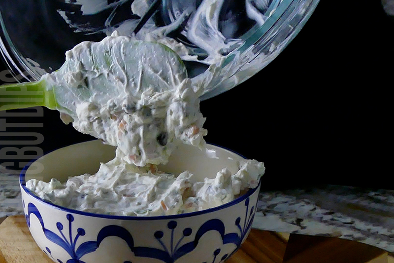 transfer the smoked salmon and dill dip to a serving dish