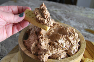 Creamy chocolate espresso dip served with shortbread cookies