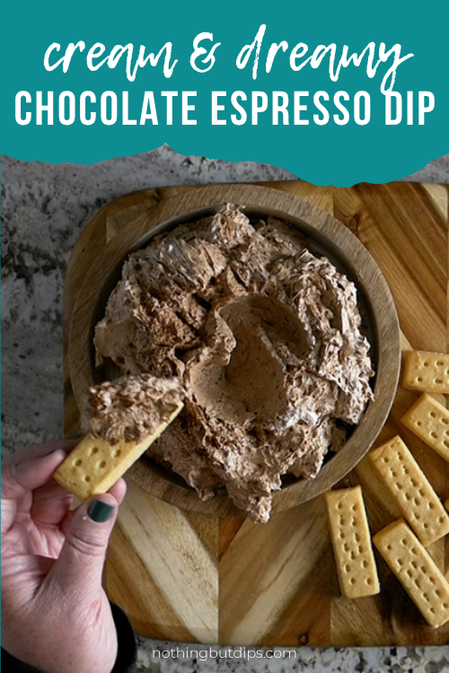 Creamy chocolate espresso dip served with shortbread cookies