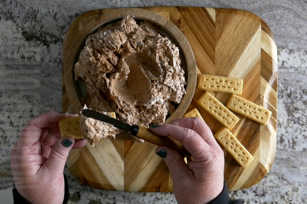 Creamy chocolate espresso dip served with shortbread cookies