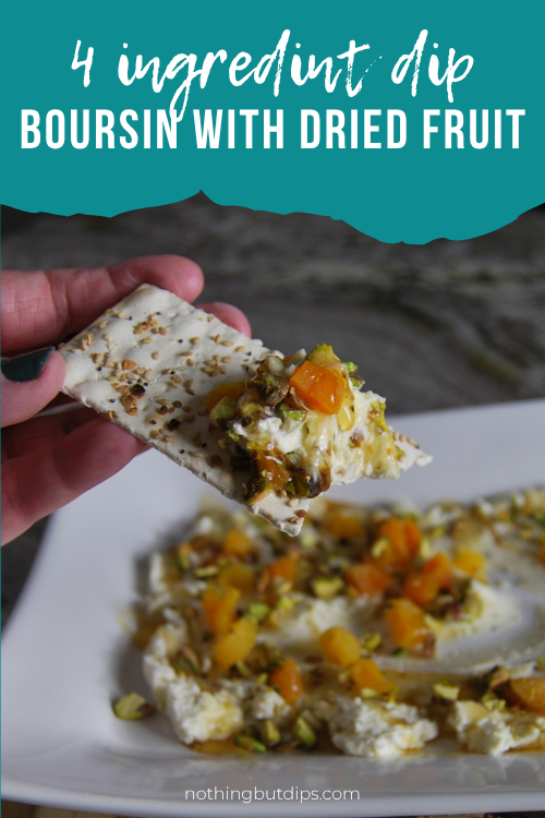 Easy Boursin Dip with Dried Apricots and pistachio