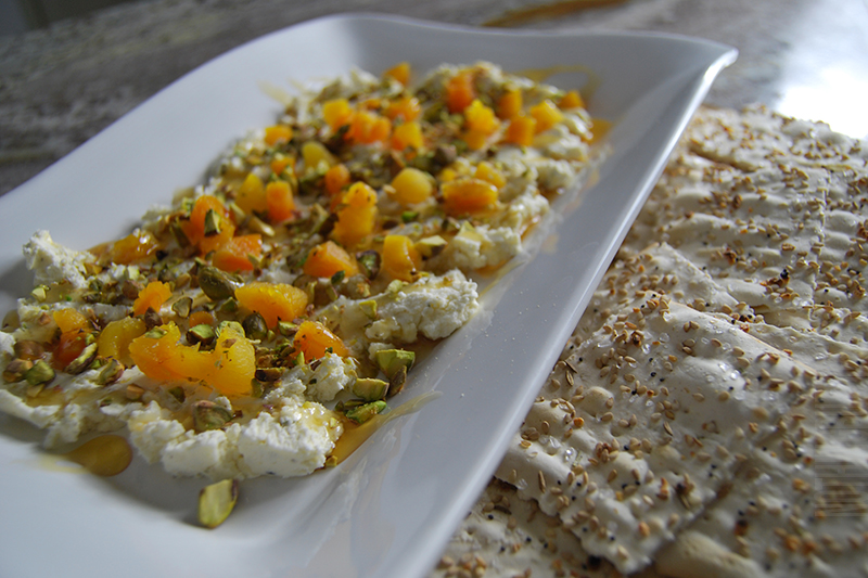 Easy Boursin Dip with Dried Apricots and pistachio