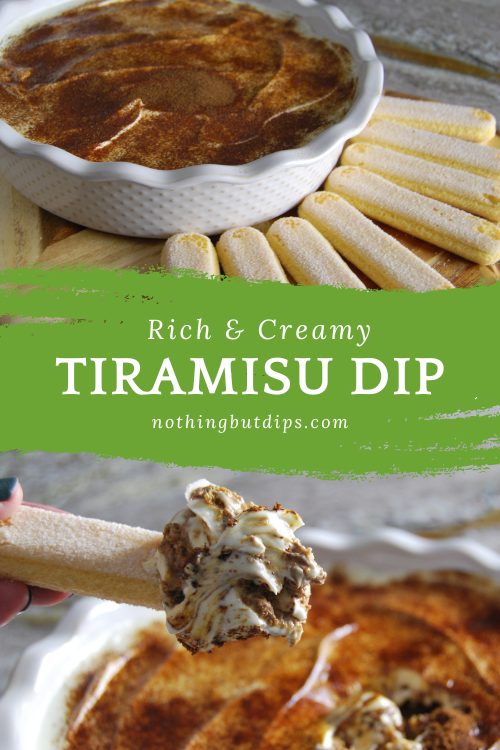 Delicious Creamy Tiramisu dip served with lady finger cookies
