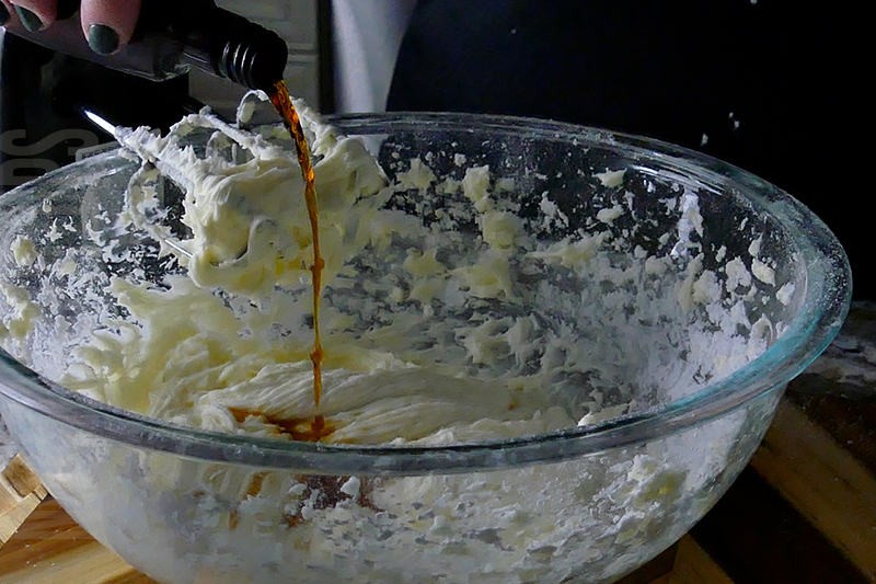 adding vanilla to the base for the cookies and milk dip