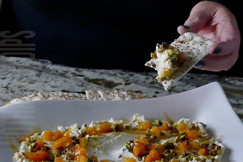 Easy Boursin Dip with Dried Apricots and pistachio
