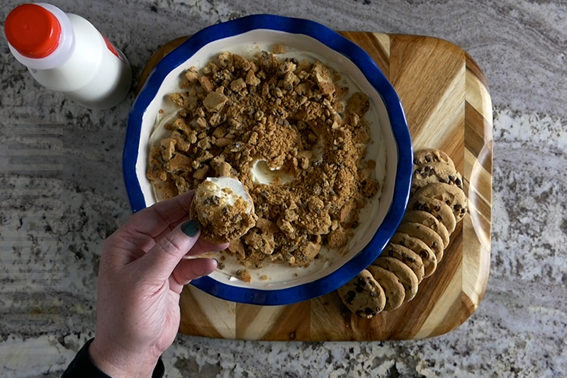 Easy Cookies and Milk Dip Dessert