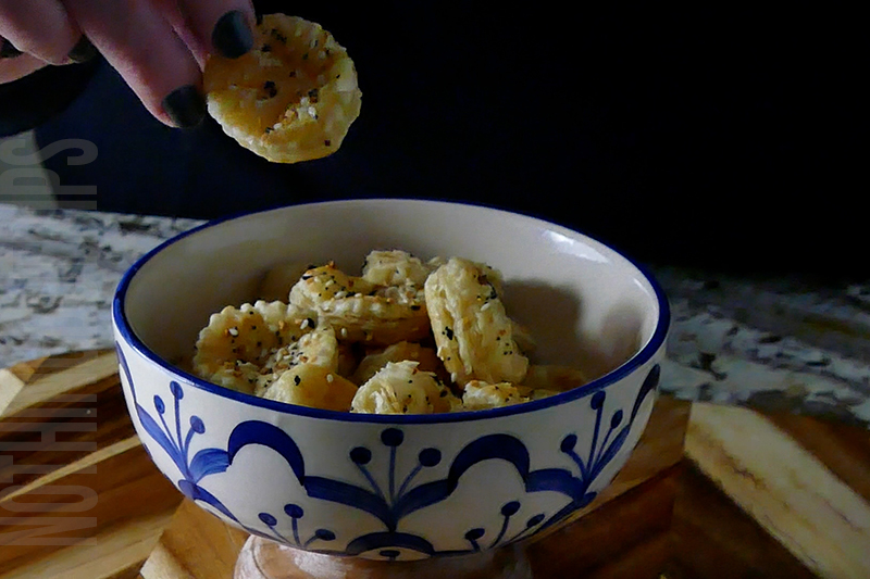 simple puff pastry dippers with everything bagel seasoning