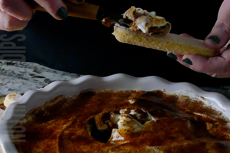 Delicious Creamy Tiramisu dip served with lady finger cookies
