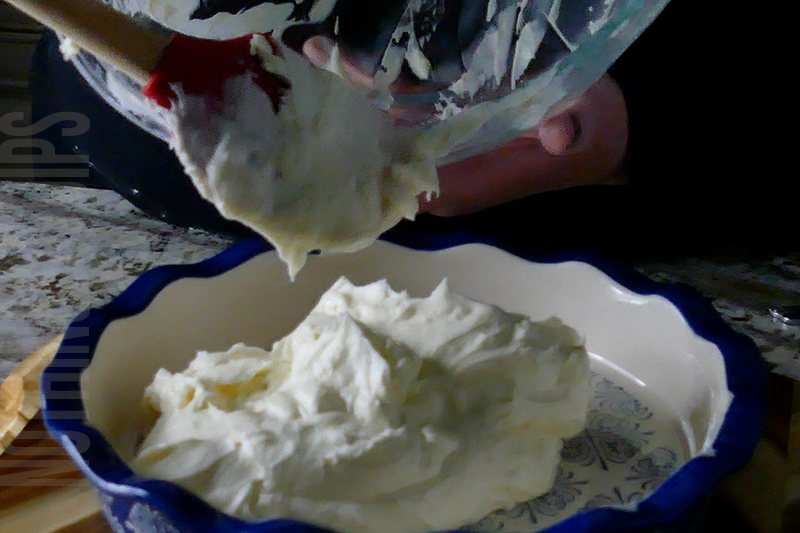 transfer the cream to a serving dish
