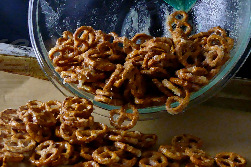 transfer the prepared pretzels onto a baking sheet