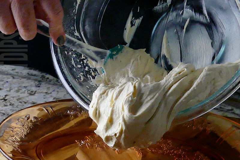 transfer the prepared cream to a platter