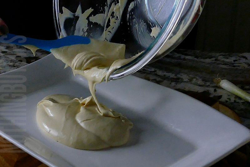 transferring the mayo and Dijon to a serving platter